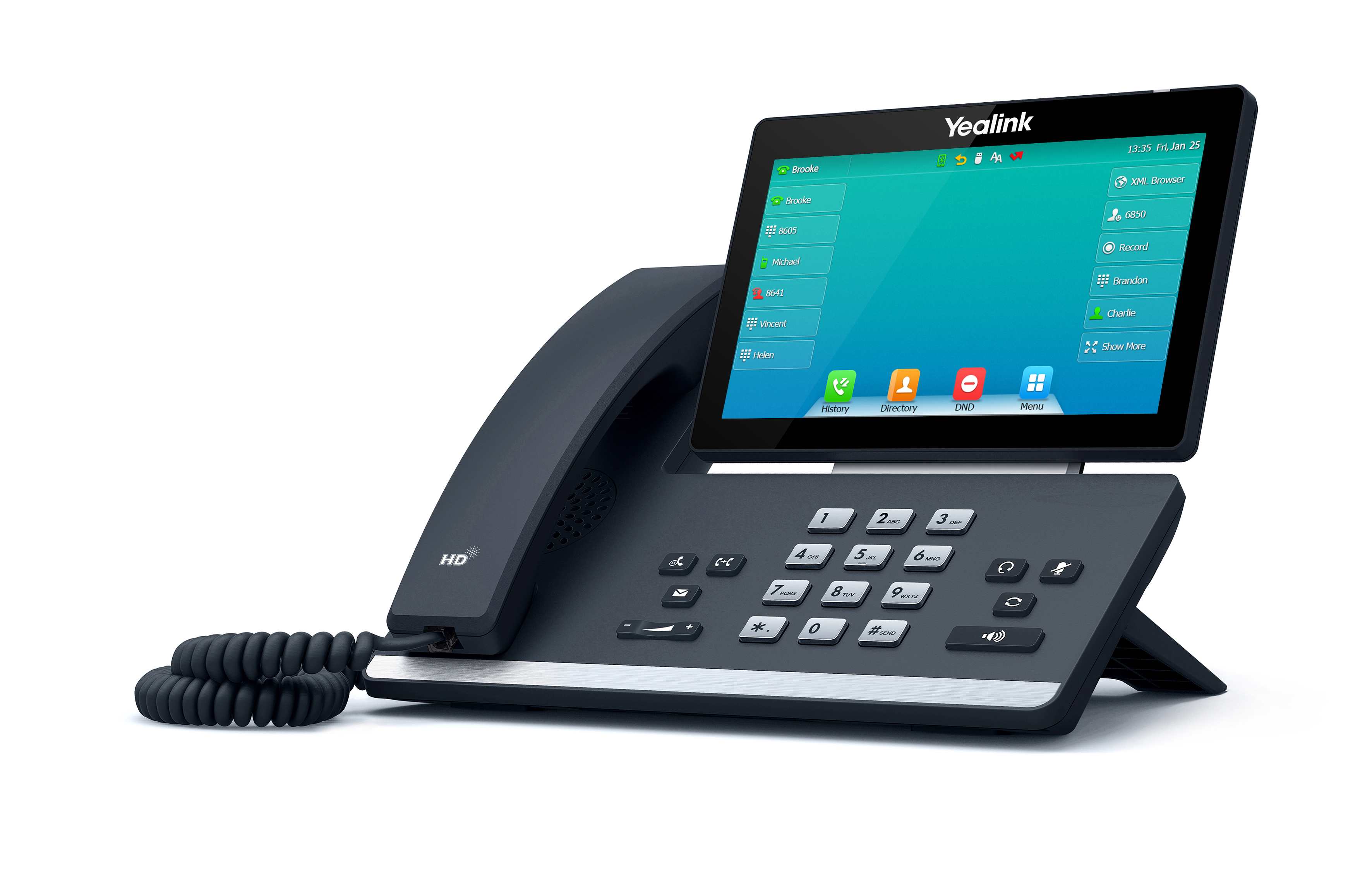 Yealink SIP-T57W, IP tel., PoE, 7" bar. LCD, 29 prog. tl., GigE, BT, WiFi 10001045