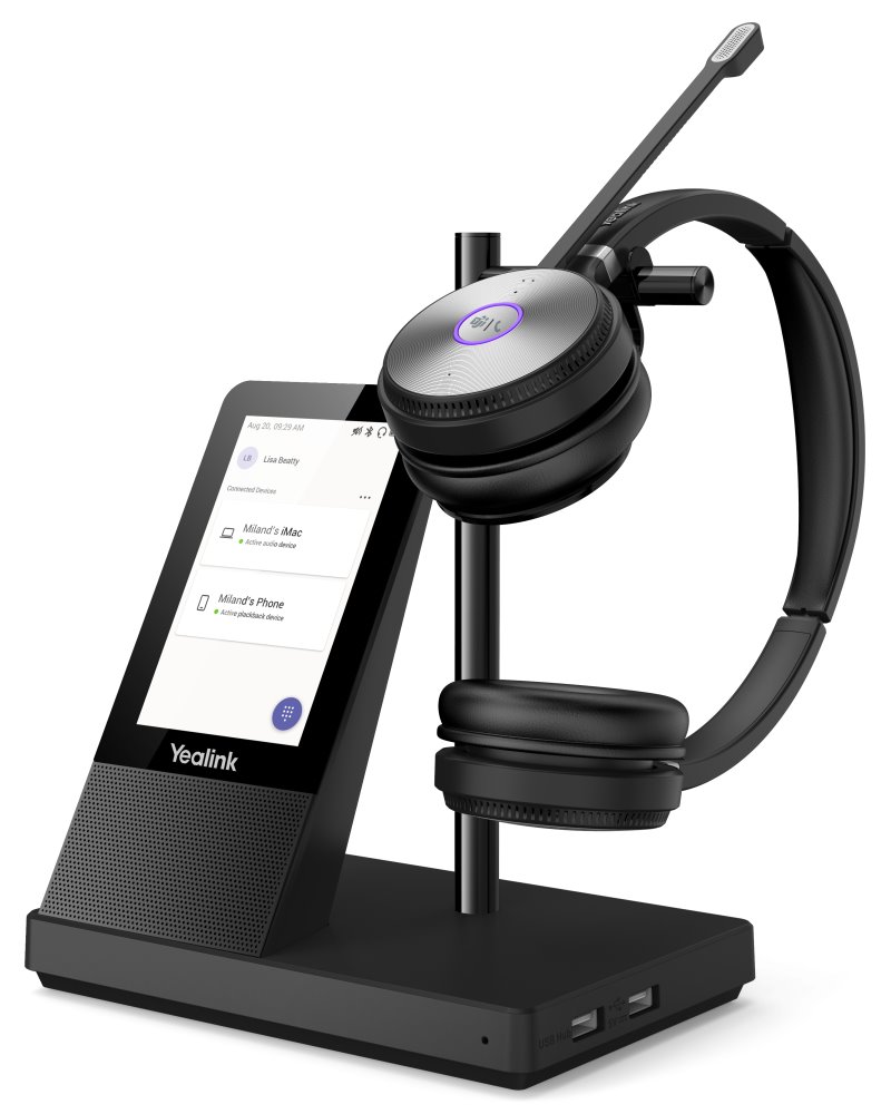 Yealink WH66 Dual náhlavní souprava, DECT, dvouušní, bezdrátové, MS Teams, multifunkční základnová stanice 10001292