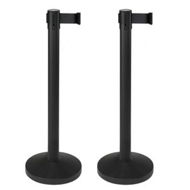 Zábranový systém Securit BUDGET RETRACTABLE stojan + podstavec 2ks, Chrome RS-RT-LW-CH