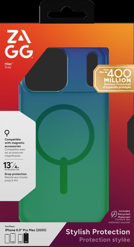 ZAGG Ochranný kryt Milan Snap Apple 17 Pro Max Raven Feather 702319015