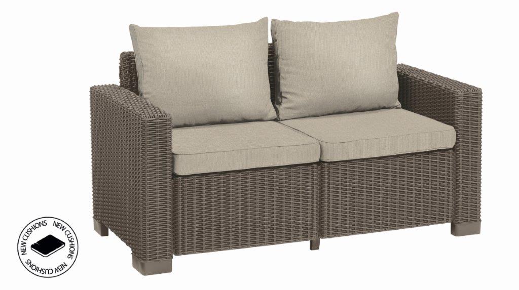 Záhradný nábytok Keter California dvousedadlová pohovka Cappuccino 231562