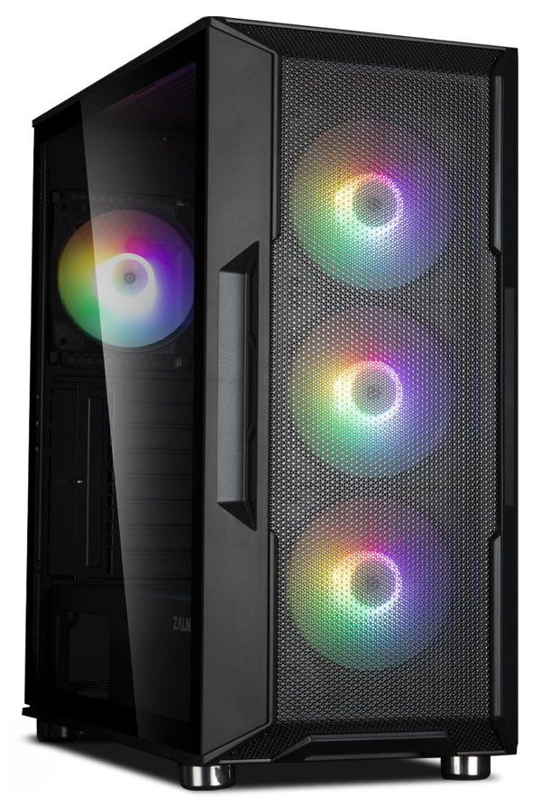 Zalman skříň I3 Neo / middle tower / ATX / 4x120 RGB / 2xUSB 3.0 / 1xUSB 2.0 / prosklená bočnice / černá i3 Neo Black