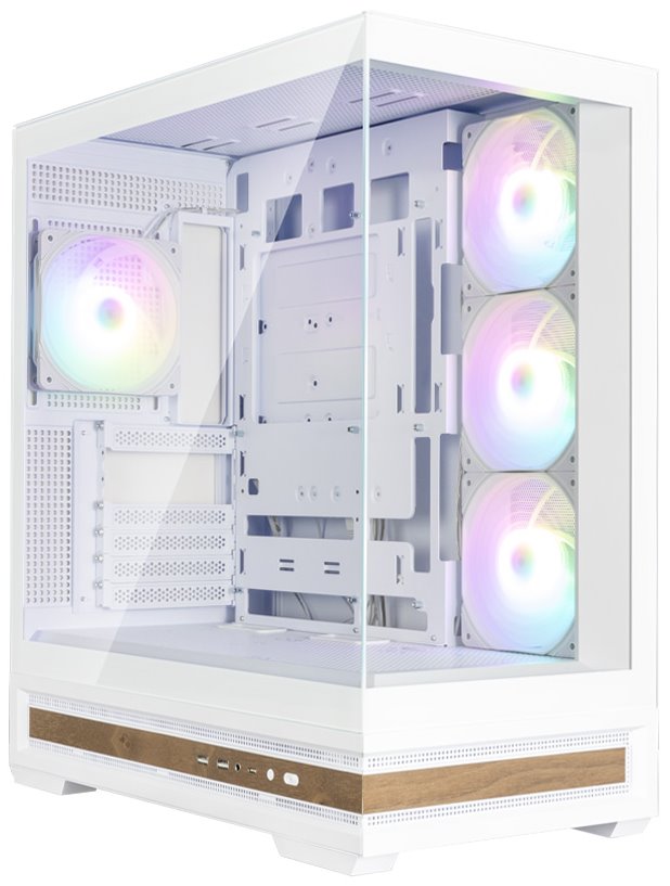 Zalman skříň P40 Namu / midT/ 3x120mm ARGB fan / 2xUSB 3.0 / USB-C / panoramatická / dřevěné doplňky / bí P40 Namu White