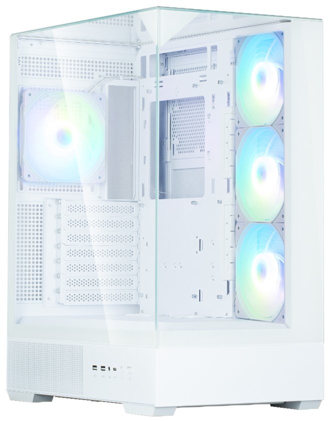 Zalman skříň P40 Prism Plus / midT / 4x120mm ARGB fan / 2xUSB 3.0 / USB-C / panoramatická / bílá P40 Prism Plus White