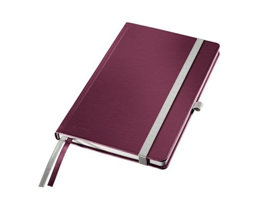 Zápisník Leitz STYLE A5, tvrdé desky, čtverečkovaný, granátově červená 44860028