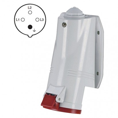 Zásuvka 4P 32A/400, IP44, nástenná 8001636231563