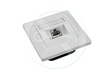 Zásuvka Solarix CAT6 STP 1 x RJ45 pod omítku bílá SX9-1-6-STP-WH