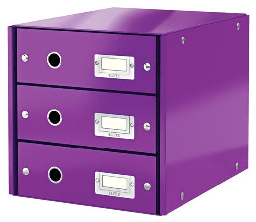 Zásuvkový box Leitz Click&Store, 3 zásuvky, purpurová 60480062