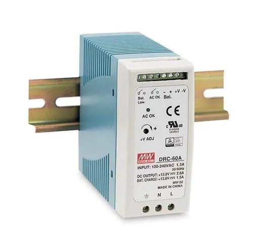 Zdroj Mean-well DRC-60B priemyselný napájací zdroj 27,6V 1,4A na DIN lištu s funkciou UPS