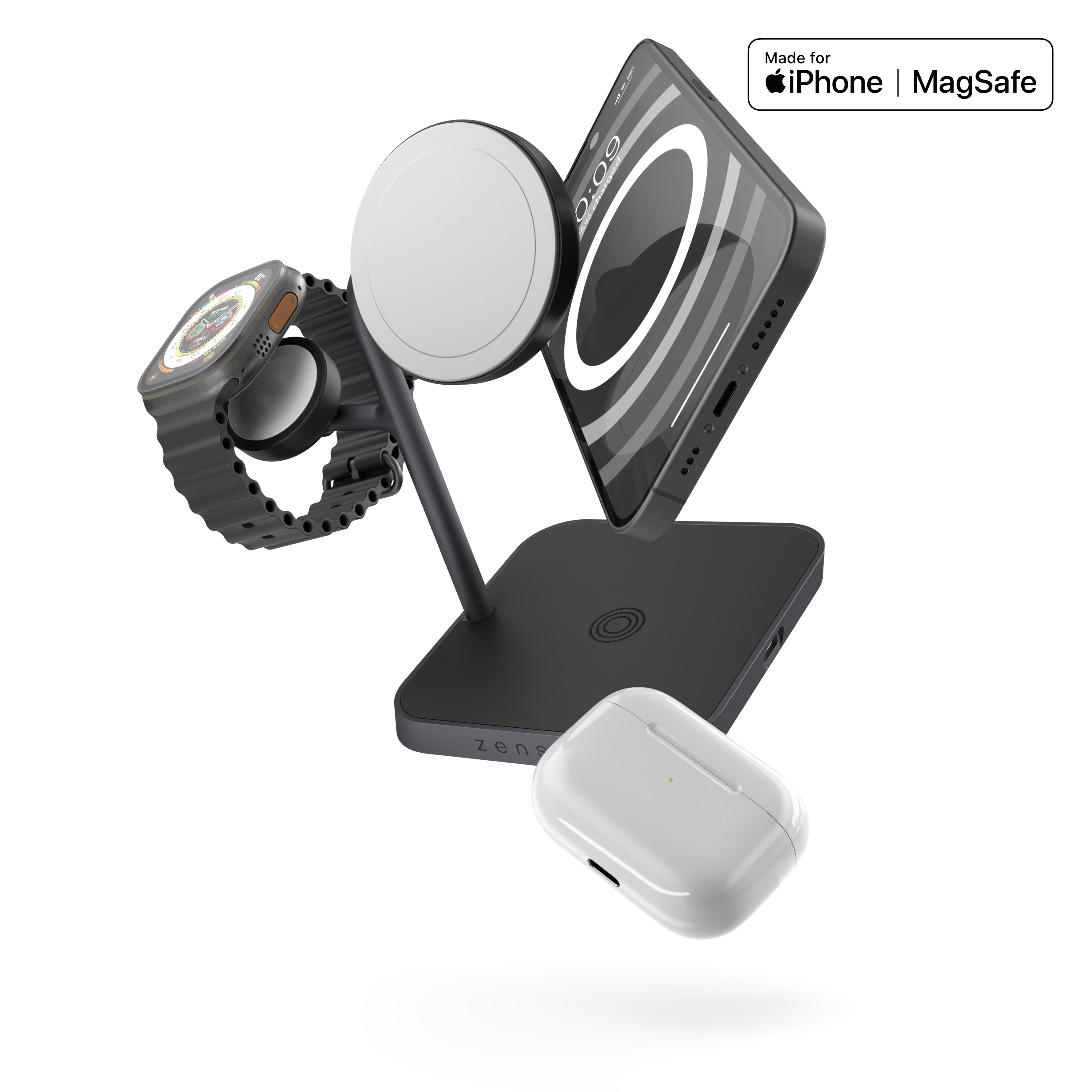 ZENS 4-in-1 MagSafe + Watch Wireless Charging Station ZEAPDC01