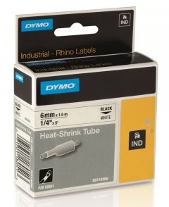 zmršťovacia bužírka DYMO 18051 D1 RHINO Black On White Tube (6mm) S0718260