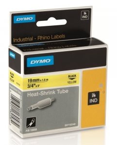 zmršťovacia bužírka DYMO 18058 D1 RHINO Black On Yellow (19mm) S0718340