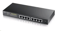 Zyxel GS1900-8HP v3 8-port Desktop Gigabit Web Smart PoE switch: 8x Gigabit metal, IPv6, PoE budget 7 GS1900-8HP-EU0103F