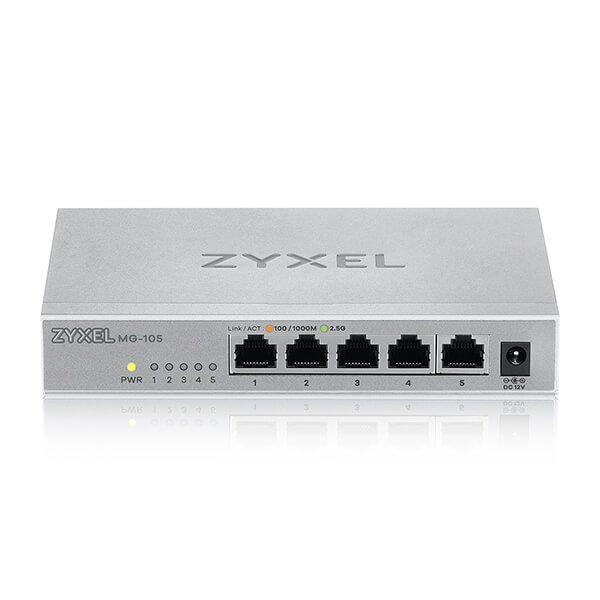 Zyxel MG-105 5 Ports Desktop 2,5G MultiGig unmanaged Switch MG-105-ZZ0101F