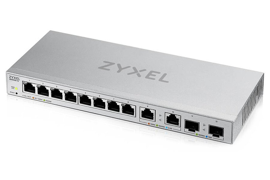 Zyxel XGS1210-12,8-Port Gigabit webmanaged Switch with 8 port 1G + 2-Port 2.5G + 2-Port SFP+ XGS1210-12-ZZ0102F
