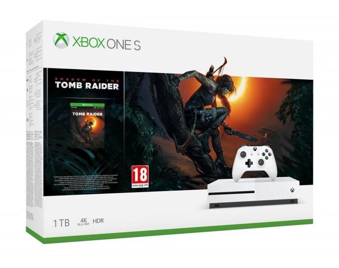 XBOX ONE S 1 TB + Shadow of Tomb Raider - NOVINKA 14.9.2018 - ALOKACE - předobjednávky 234-00783