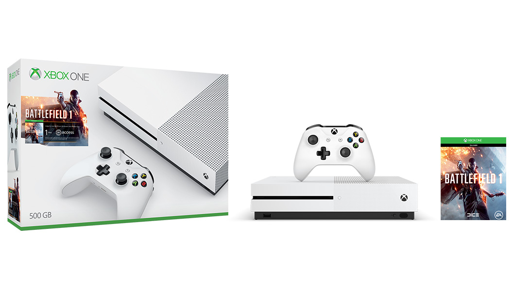 XBOX ONE S 500 GB + 1 x hra (Battlefield 1) + 1 měsíc EA Access ZQ9-00038