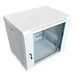 XtendLan 12U/600x450,na zeď, jednodílný, rozložený, skleněné dveře, šedý WS-12U-64-GREY-U-P