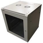 XtendLan 12U/600x600, na zeď, jednodílný, rozložený, skleněné dveře, šedý WS-12U-66-GREY-U