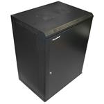 XtendLan 15U/600x450,na zeď, jednodílný, plné dveře, úprava proti vykradení WS-15U-64-FS-BLACK-P