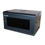 XtendLan 19" jednodílný nástěnný rozvaděč 15U, dodáván rozložený,hloubka 600mm,skleněné dveře-kouřov WS-15U-66-BLACK-U-P