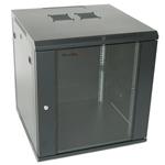 XtendLan 19" nástěnný rozvaděč 15U, šířka 600mm, hloubka 600mm, nosnost 60 kg, skleněné kouřové dveře, s WS-15U-66-BLACK