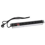 XtendLan 19'' rozvodný panel 5x 230V,2xIEC, ČSN, nadproudová ochrana ZASUVKA5N+2IEC-19