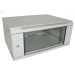 XtendLan 4U/600x450,na zeď, jednodílný, skleněné dveře, šedý WS-4U-64-GREY-P