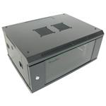 XtendLan 4U/600x450,na zeď, jednodílný, skleněné dveře WS-4U-64B-BLACK-P