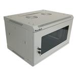 XtendLan 6U/600x450,na zeď, jednodílný, skleněné dveře, slonovina-šedý WS-6U-64-IVORY