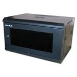 XtendLan 6U/600x450,na zeď, jednodílný, skleněné dveře WS-6U-64-BLACK-P