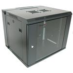 XtendLan 9U/600x550, na zeď, dvoudílný, skleněné dveře WD-9U-65-BLACK-P