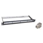 XtendLan Patch panel 19", 16 portů CAT6A, stíněný, bez keystone XL-PP19-16C6AS-B