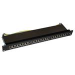 XtendLan Patch panel 19", 24 portů RJ-45, CAT6, stíněný, kovový kryt PP19-24C6F-CD