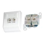 XtendLan Zásuvka 2x RJ-45, Cat5e, nestíněná, na zeď, šikmý vývod, narážecí LSA