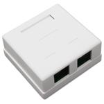 XtendLan Zásuvka 2x RJ-45, Cat5e, nestíněná, na zeď, spodní vývod, narážecí