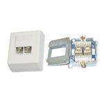 XtendLan Zásuvka 2x RJ-45, Cat5e, stíněná, na zeď, šikmý vývod, narážecí