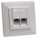XtendLan Zásuvka 2x RJ-45, Cat5e, stíněná, pod omítku, šikmý vývod, narážecí dual ZASO2W55SNIPS