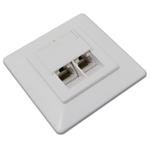 XtendLan Zásuvka 2x RJ-45, Cat6, nestíněná, pod omítku, při užití krabičky i na zeď, šikmý vývod ZASO2W66NNIPS