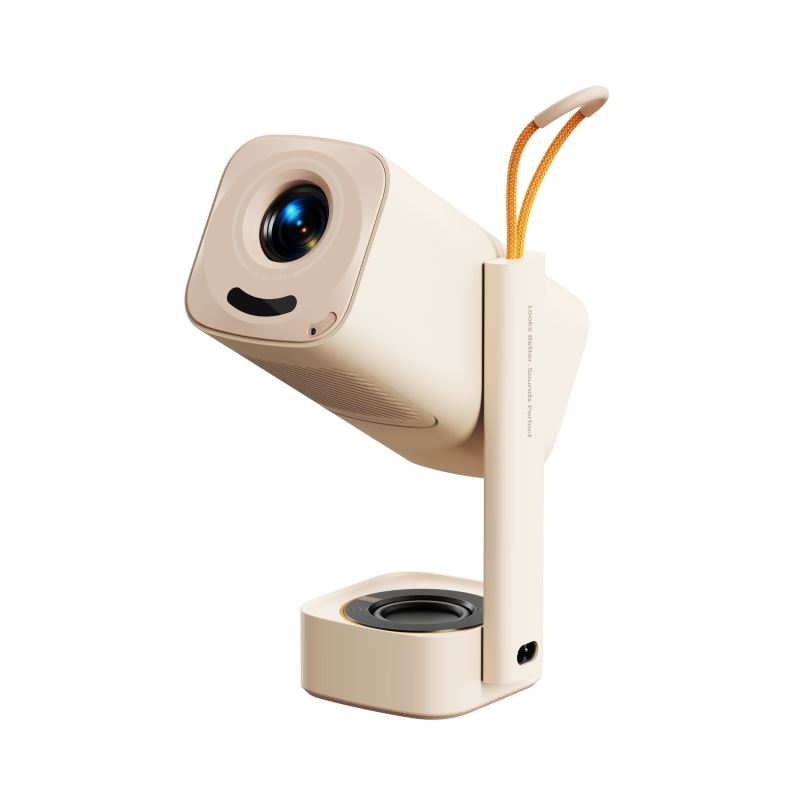 YABER T1 Pro, mini WiFi projektor s otočným stojanem, Full HD 1080P,220 ANSI lumenů, krémová 6977703631494