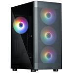 Zalman skříň i4 TG / Middle Tower / 4x 140 mm RBG LED fan / 2x USB 3.0 / 1x USB 2.0 / mesh panel / tvrzené s i4 TG Black