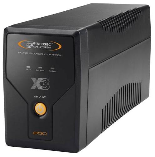 Záložný zdroj Infosec X3 650 (650VA) USB line-interactive X3-650