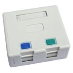 Zásuvka CAT5E UTP 2 x RJ45 na omietku biela ZLB2_UTP