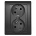 Zásuvka dvojnásobná, antracit