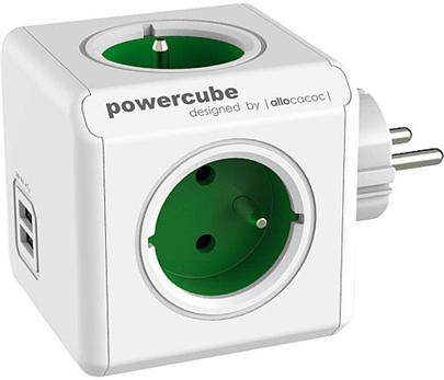 Zásuvka PowerCube ORIGINAL USB, Green, 4 rozbočka, 2x USB 423654
