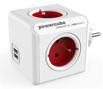 Zásuvka PowerCube ORIGINAL USB, Red, 4 rozbočka, 2x USB 423655