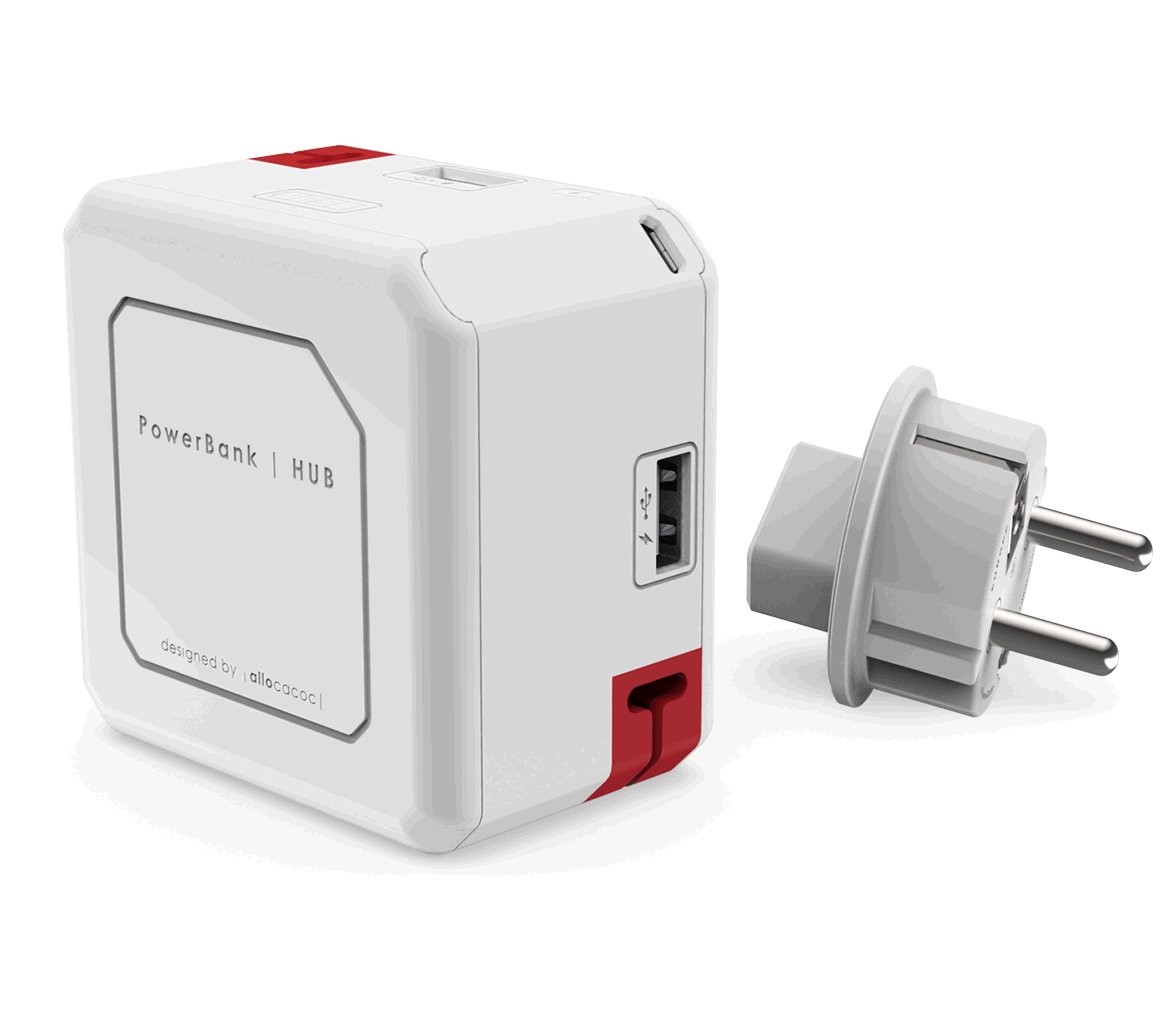 Zásuvka PowerCube PowerUSB Hub Portable 4 x USB hub včetně powerbanky PWC-POWER-USB-PORTABLE