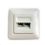 Zásuvka STP 2x RJ45 Cat5E, duální svorkovnice, pod omítku PXP-22S-C5E