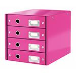 Zásuvkový box Leitz Click&Store, 4 zásuvky, růžová 60490023