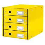 Zásuvkový box Leitz Click&Store, 4 zásuvky, žlutá 60490016
